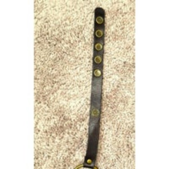 Brass Medallion and Brown Faux Leather Boho Steam Punk Belt main image 4